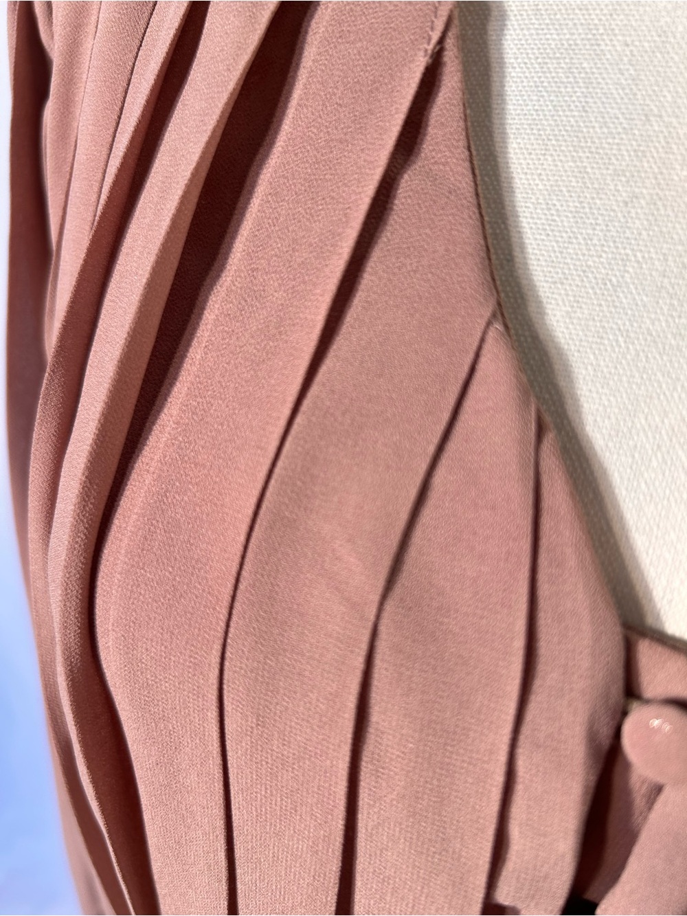 Pink Lily Chiffon Pleated Button-Front Romper Dress Size M Feminine Flirty - Picture 3 of 12